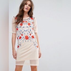 River Island Embroidered Floral Mesh Dress